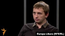 Vladimir Soloviov în studioul Europei Libere la Chișinău