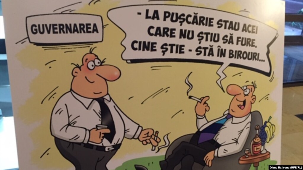 Caricatură conferința organizată Transparency International Moldova
