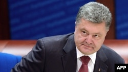 Ukrainian President Petro Poroshenko arrives to deliver a speech to the Council of Europe's Parliamentary Assembly in Strasbourg on June 26.