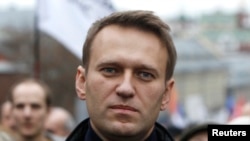 Liderul opoziției ruse, Alexei Navalnîi, în timpul unui protest la Moscova 