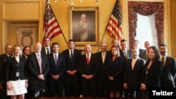 Israeli delegation at the White House, Tweeted by Jason Greenblatt, Trump's assistant and special representative