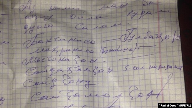 Предсмертное письмо Саидамира Суфиева