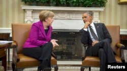 Президент США Барак Обама та канцлер Німеччини Ангела Меркель. Білий дім, лютий 2015 року