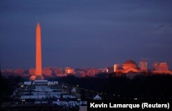 The sun rises over Washington this morning ahead of the Trump inauguration.