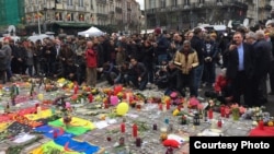 The March Against Fear had been due to begin at the central Place de La Bourse, which has turned into a shrine to the victims of the Brussels bomb attacks.