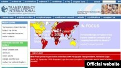 Халықаралық Transparency International ұйымының веб-сайты. 23 қыркүйек, 2008 жыл.