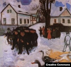 "Дети и утки". Картина норвежского художника Эдварда Мунка (1906). В те времена физически наказывать детей и в Норвегии считалось совершенно нормальным.