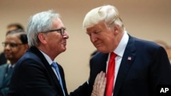 Președintele Donald Trump cu Jean-Claude Juncker