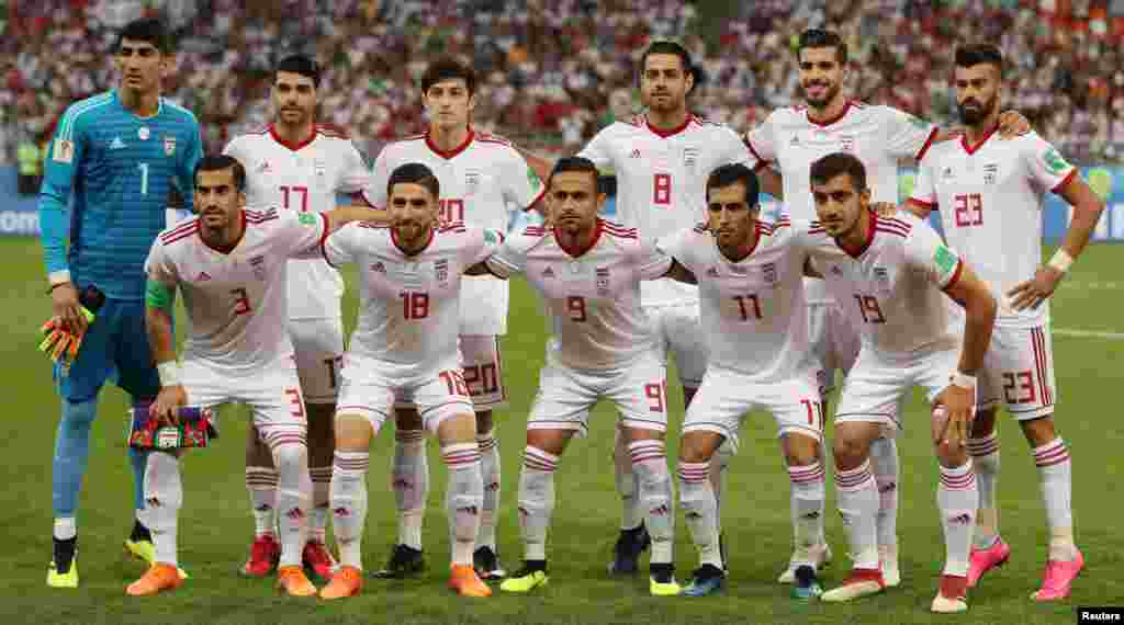 Soccer Football - World Cup - Group B - Iran vs Portugal - Mordovia Arena, Saransk, Russia - June 25, 2018 Iran players pose for a team group photo before the match REUTERS/Ricardo Moraes