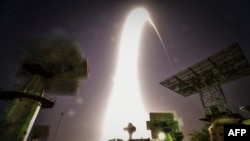 Ресейлік "Союз ТМА-13М" зымыранының ғарышқа ұшырылған сәті. Байқоңыр, 29 мамыр 2014 жыл. (Көрнекі сурет)
