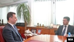 Средба на премиерот Никола Груевски со лидерот на СДСМ Зоран Заев.