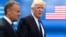 Polish Prime Minister Donald Tusk (L) and US President Donald Trump. (file photo)