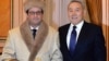 French President Francois Hollande (left) with Kazakh President Nursultan Nazarbaev