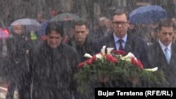 Aleksandar Vučić sa Bratislavom Gašićem i Markom Đurićem u severnoj Mitrovici 20. januara