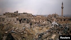 Aleppo's Carlton Hotel was left in rubble by the devastating battle that ended with a government takeover of the city on December 22.