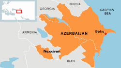 Azerbaijan -- map with Naxcivan highlighted