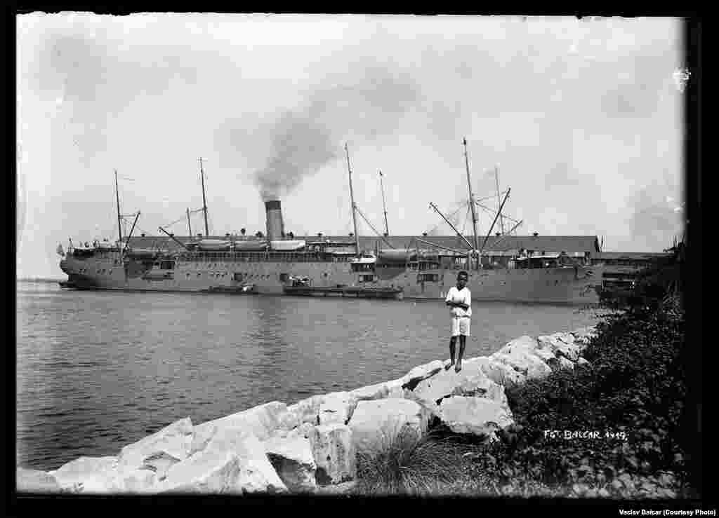 The American ship "Sheridan" in port at Manila