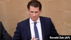 Cancelarul Austriei Sebastian Kurz după votul din Parlament. 27 mai 2019