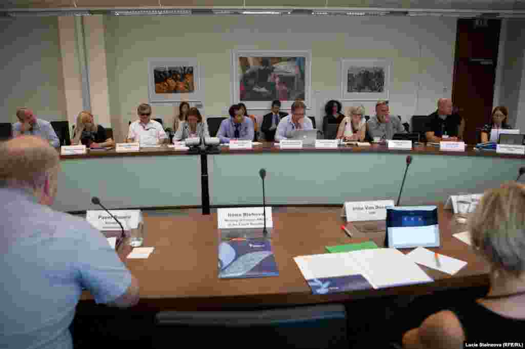 Czech Republic -- RFE/RL Headquaters, Meeting, Radio, BBG, VOA, Prague, July 21, 2014 - Working Meeting on Initiatives to Counter Russian Propaganda & Disinformation