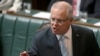 AUSTRALIA -- Australian Prime Minister Scott Morrison addresses Parliament in Canberra, September 12, 2019