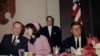 President John F. Kennedy attends a breakfast in Fort Worth, Texas with Vice President Lyndon Johnson and first lady Jacqueline Kennedy just hours before his assassination on November 22, 1963.