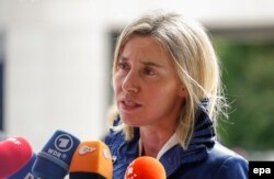 Federica Mogherini, vorbind la Luxembourg