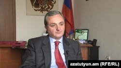 Armenia -- Deputy Foreign Minister Zohrab Mnatsakanian is interviewed by RFE/RL in Yerevan, 13Apr2012.