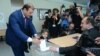 Armenia -- Yerevan Mayor Taron Margaryan votes in the May 2013 municipal elections.