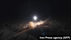 İranın raket zərbəsinin iddia olunan görüntüsü 