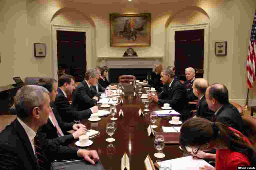 3 martie 2014.&nbsp;Întrevedere Barack Obama, Iurie Leancă și Joe Biden la Casa Albă​