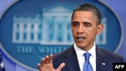 U.S. - US President Barack Obama speaks in the Brady Briefing Room, Washington, DC, April 7, 2011