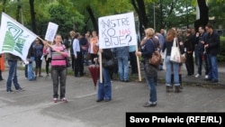 Protest novinara u Podgorici, foto: Savo Prelević