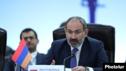 Armenia -- Prime Minister Nikol Pashinian chairs a Eurasian Economic Union meeting in Yerevan. April 30, 2019.