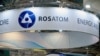 FRANCE -- The logo of Russian atomic energy agency Rosatom during the World Nuclear Exhibition in Le Bourget, near Paris, June 28, 2016