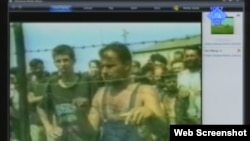 Zatočenici u Trnopolju - snimak prikazan na suđenju Ratku Mladiću, 20. rujan 2012.