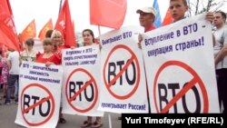 Один из протестов в России против вступления в ВТО. Москва, 3 июля 2012 года.