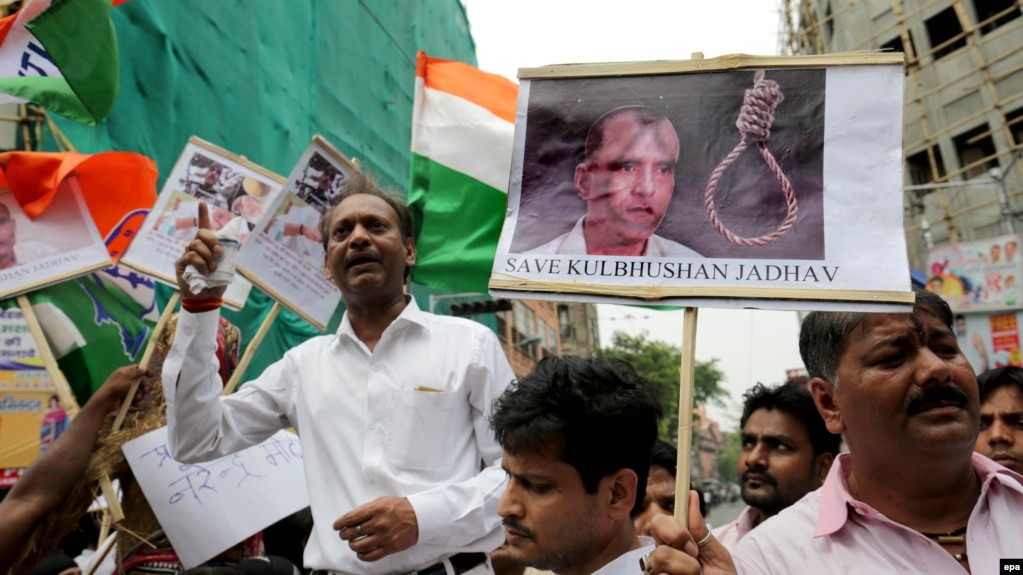 Activists in Calcutta hold rally in support of Indian naval officer Kulbhushan Jadhav who has been convicted of espionage and terrorism in Pakistan. (file photo)