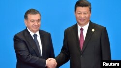 Шавкат Мирзиёев Си Цзиньпин билан.