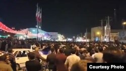 Screen grab from a video of protests in Mahshahr, Iran on January 6, 2018