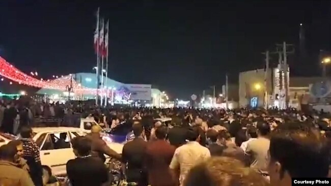 Mass protests engulfed Iran last December-January. Screen grab from demo. in Mahshahr.