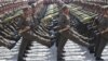 North Korean soldiers march past the podium during a military parade to celebrate the centenary of the birth of DPRK founder Kim Il Sung in Pyongyang on April 15. (Reuters)