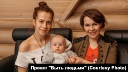 With Yelena Vasilkova's help, Lera (left) has adapted to life outside the orphanage.