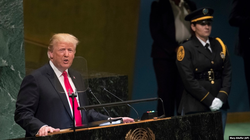 Дональд Трамп БУУнун Башкы ассамблеясында. Нью-Йорк, 25-сентябрь 2018-жыл