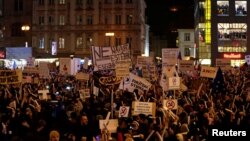 Массовая демонстрация на Вацлавской площади в Праге, 5 марта 2018