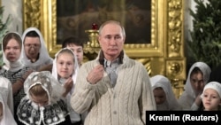 Рускиот претседател Владимир Путин на Божиќ во Санкт Петербург, 07.01.2020.