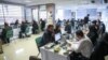 Nominees for municipals elections registering at local election headquarters.