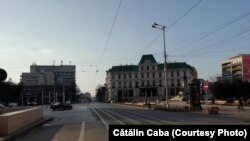 Romania -- Piața Unirii, Hotel Traian, Iași, 18 martie 2020