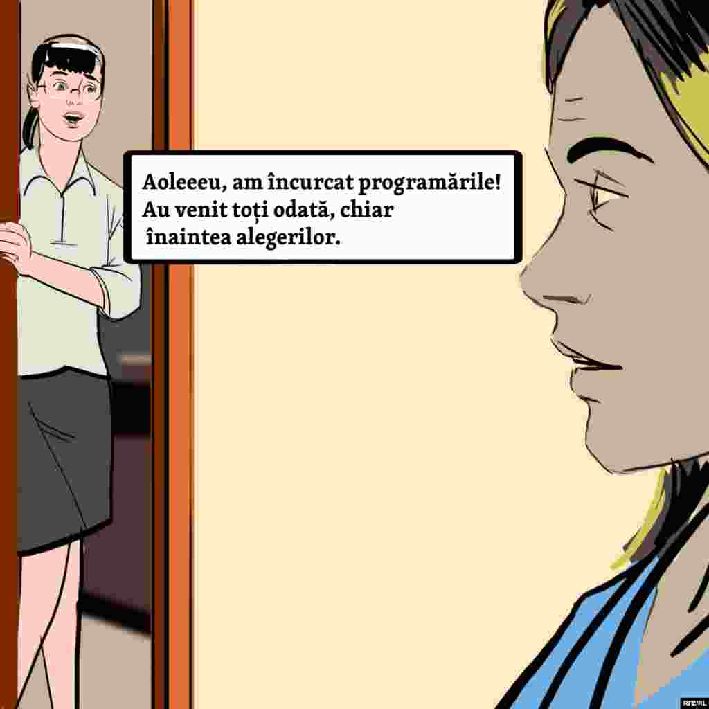 În sala de așteptare e o aglomerație!... Greșeala secretarei (care, trebuie spus, greșește foarte rar) o pune în mare încurcătură pe Andreeana.