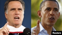 АҚШ президенті болудан үміткерлер - Митт Ромни (сол жақта) және Барак Обама. (Көрнекі сурет)