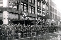 Салдаты 39-га палку арміі ЗША ў Сыэтле перад адпраўкай у Францыю. Фота: US National Archives